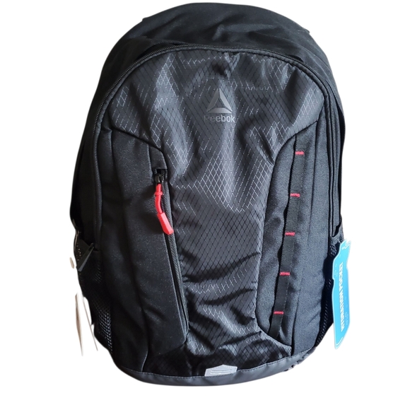 NWT Reebok Unisex Leif 18" Laptop Backpack, Black And Red - Picture 1 of 13